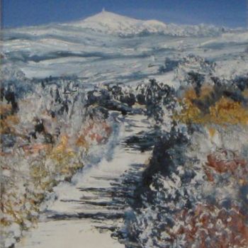 Painting titled "Le Géant en hiver" by Valérie Gremmo, Original Artwork, Oil