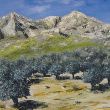 Painting titled "Alpilles 2" by Valérie Gremmo, Original Artwork, Oil