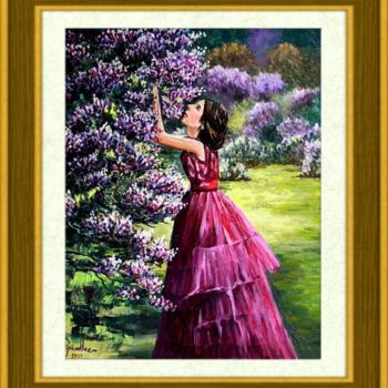 Painting titled "parfums de printemps" by Christian Grévellec, Original Artwork, Oil