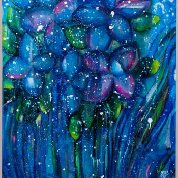 Malarstwo zatytułowany „"Flower my paradise"” autorstwa Grey Est, Oryginalna praca, Akryl