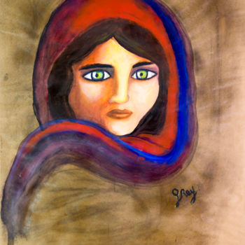 Malarstwo zatytułowany „"Muchacha Afghana"” autorstwa Grey Est, Oryginalna praca, Akryl