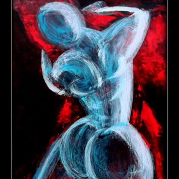 Painting titled "Satin Rouge" by Gribouill'Art, Original Artwork, Acrylic
