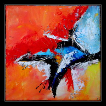 Painting titled "Crée" by Gribouill'Art, Original Artwork, Acrylic