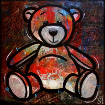 Painting titled "Sweeteddy" by Gribouill'Art, Original Artwork, Acrylic