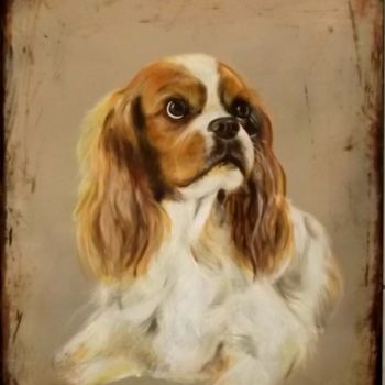 Painting titled "Cavalier King Charl…" by Gribouill'Art, Original Artwork