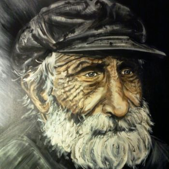 Painting titled "Papy" by Gribouill'Art, Original Artwork