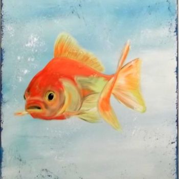 Painting titled "Comme un Poisson da…" by Gribouill'Art, Original Artwork