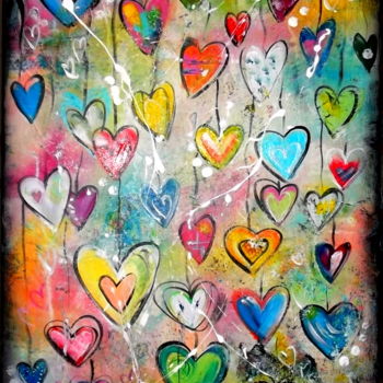 Painting titled "L'Amore In Colori" by Gribouill'Art, Original Artwork