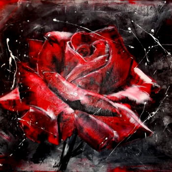 Painting titled "La Rosa Dell'Amore" by Gribouill'Art, Original Artwork, Other