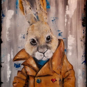 Painting titled "Arsène Lapin" by Gribouill'Art, Original Artwork, Acrylic