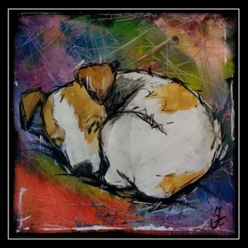 Painting titled "Milly" by Gribouill'Art, Original Artwork, Acrylic