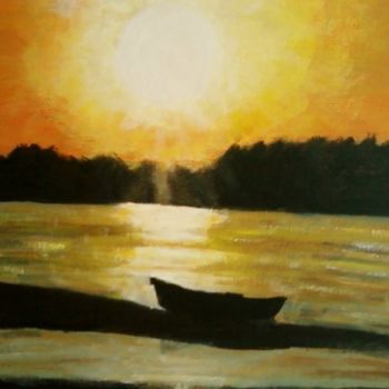 Painting titled "Bugeac Sunset" by Daniela Grigoras, Original Artwork
