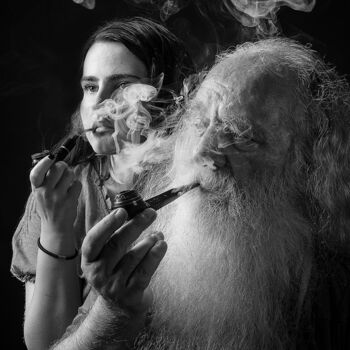 Fotografie getiteld "Two Smokers" door Grigore Roibu, Origineel Kunstwerk, Digitale fotografie