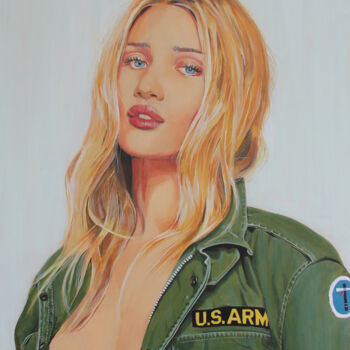 Painting titled "u-s-army-girl.jpg" by Grigorio, Original Artwork, Acrylic