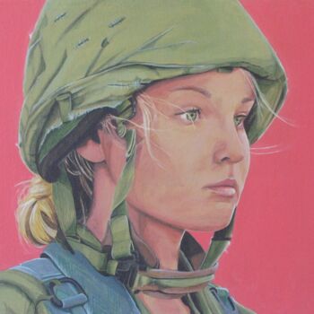 Painting titled "military girl" by Grigorio, Original Artwork, Acrylic