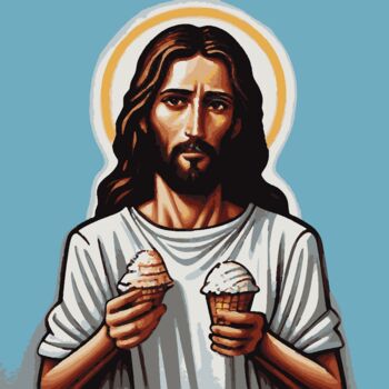 "Jesus, cream and cr…" başlıklı Tablo Grigoriy Kiryanov (Mr. Greg) tarafından, Orijinal sanat, Akrilik Ahşap Sedye çerçevesi…