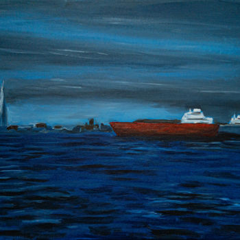 Peinture intitulée "Финский залив" par Grigory Belyaev, Œuvre d'art originale, Huile