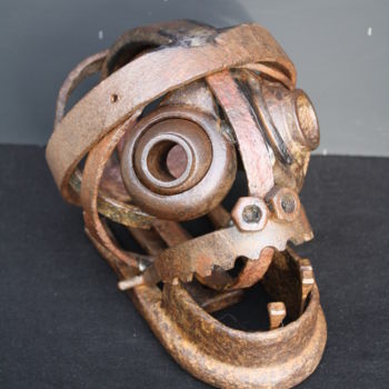 Escultura titulada "Tête de Mort" por Gaëtan Grimaud, Obra de arte original, Metales