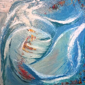 Painting titled "WATER" by Christelle Grimet, Original Artwork, Acrylic
