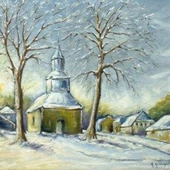 Painting titled "La chapelle de Pali…" by Robert Grimonpont, Original Artwork, Oil