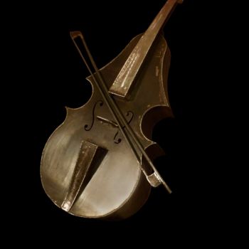 Escultura titulada "violoncelle" por Michel Grimmer, Obra de arte original, Metales