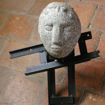 Sculptuur getiteld "Dormeur du val" door Grimo, Origineel Kunstwerk, Steen