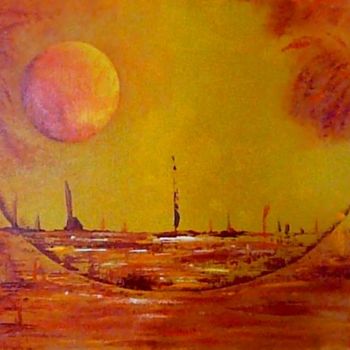 Painting titled "sous le soleil" by Colette Grolleau, Original Artwork