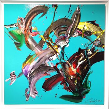 Pittura intitolato "vol au vent" da Thierry Gromik, Opera d'arte originale, Acrilico Montato su Plexiglass
