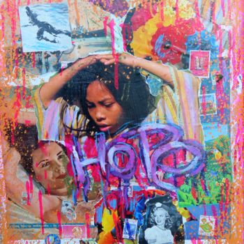Malarstwo zatytułowany „HOPE PINK -plaque-m…” autorstwa Groovy, Oryginalna praca, Akryl