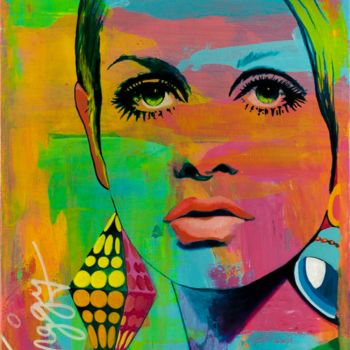 Peinture intitulée "Twiggy j" par Romano Maory, Œuvre d'art originale, Acrylique