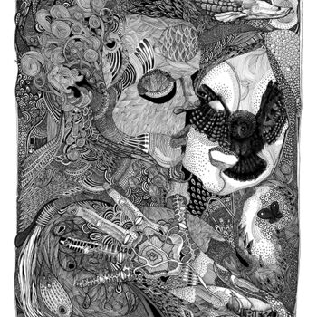 "Incandescence" başlıklı Resim Grotesk tarafından, Orijinal sanat, Mürekkep