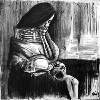 Dibujo titulada "LaMadeleine à la ve…" por Grotesk, Obra de arte original, Carbón