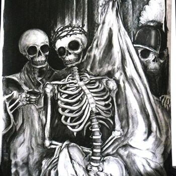 Dibujo titulada "Ecce Homo" por Grotesk, Obra de arte original, Carbón