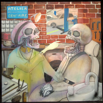 Pintura titulada "Le dentiste" por Grotesk, Obra de arte original, Acrílico
