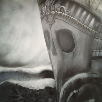 Malerei mit dem Titel "Ghost Boat" von Grotesk, Original-Kunstwerk, Acryl