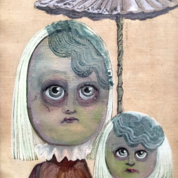 "Mère et fille" başlıklı Tablo Grotesk tarafından, Orijinal sanat, Akrilik