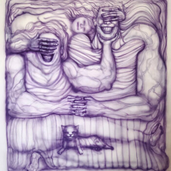 Peinture intitulée "Purple Dream" par Grotesk, Œuvre d'art originale, Acrylique