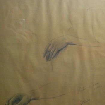 Drawing titled "Studio di mani" by Giuseppe Guerra, Original Artwork