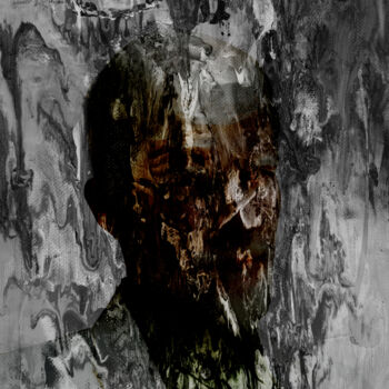 Digitale Kunst mit dem Titel "Self Portrait, Panic" von Grymc, Original-Kunstwerk, Digitale Malerei