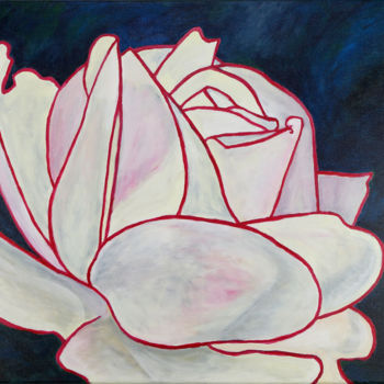 Schilderij getiteld "Rose pink II" door Gregor Stäuble, Origineel Kunstwerk, Acryl
