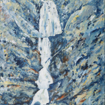 Malerei mit dem Titel "Wasserfall" von Gregor Stäuble, Original-Kunstwerk, Acryl