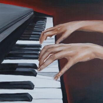 Painting titled "piano piano" by Gülay Şimşek, Original Artwork, Pigments