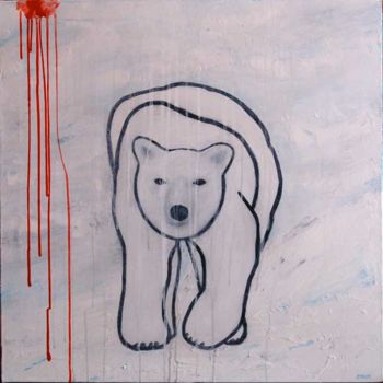 Painting titled "l'ours" by Stephanie Gualandi, Original Artwork, Acrylic