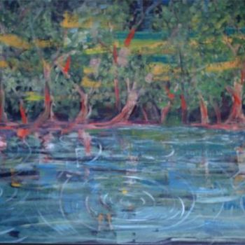 Painting titled "Lago Profundo" by Eduardo Gualdoni, Original Artwork