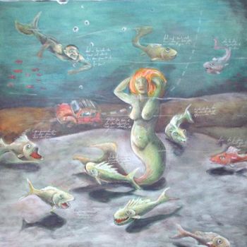 Painting titled "Sirena" by Eduardo Gualdoni, Original Artwork