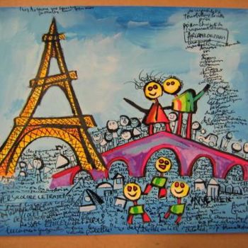 Zeichnungen mit dem Titel "Arcanes de Paris" von Les Guallino, Original-Kunstwerk