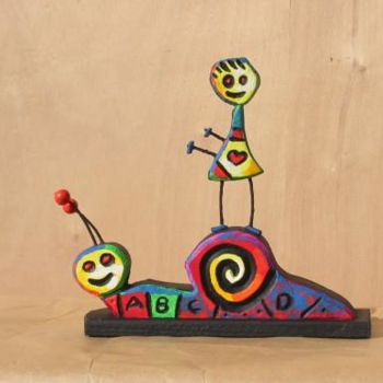 Sculpture titled "Escargot long" by Les Guallino, Original Artwork