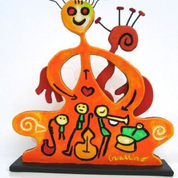 雕塑 标题为“Accords orangés” 由Les Guallino, 原创艺术品, 木