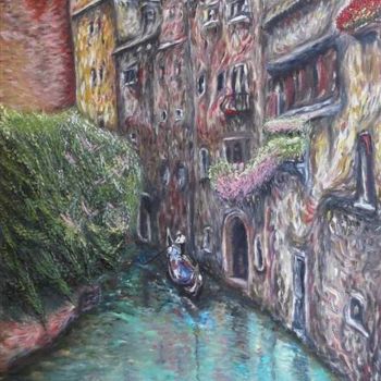 Картина под названием "Венецианский уголок" - Михаил Губкин, Подлинное произведение искусства, Масло