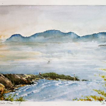 Schilderij getiteld "Islas Cies et Cabo…" door Gu Bragh, Origineel Kunstwerk, Olie